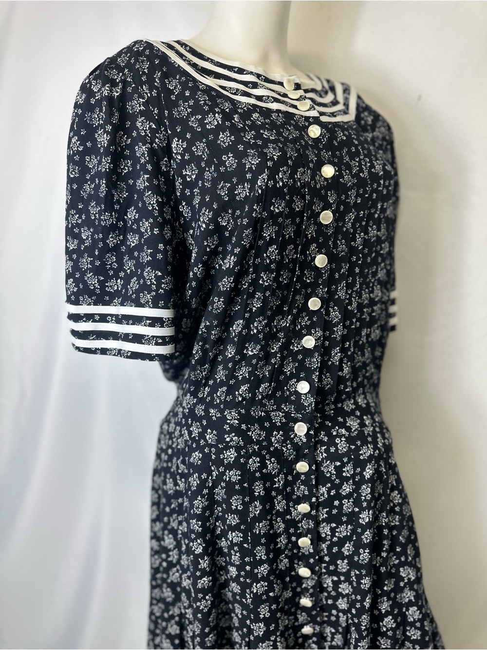 VINTAGE PLAZA SOUTH BRAND SIZE 18T Black & White Dress Short Sleeve Button Down - Picture 5 of 6